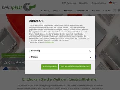 Website von bekuplast GmbH