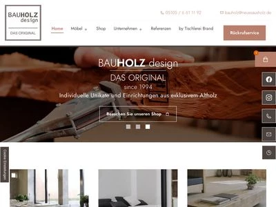 Website von BAUHOLZ design DAS ORIGINAL GmbH