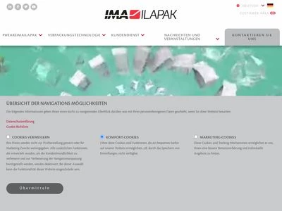 Website von Ilapak Verpackungsmaschinen GmbH