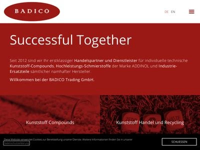 Website von BADICO Trading GmbH