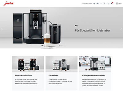 Website von JURA Gastro Vertriebs-GmbH