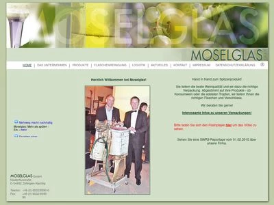 Website von Moselglas GmbH