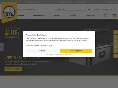 Website von Ringoplast GmbH