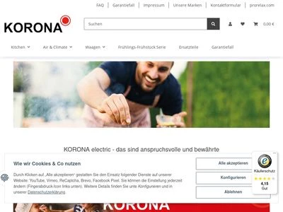 Website von KORONA electric GmbH