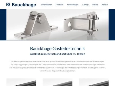 Website von BAUCKHAGE GmbH Gasfedertechnik