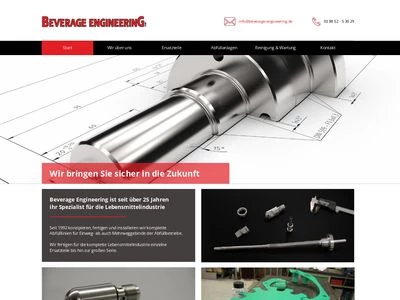 Website von Beverage Engineering GmbH