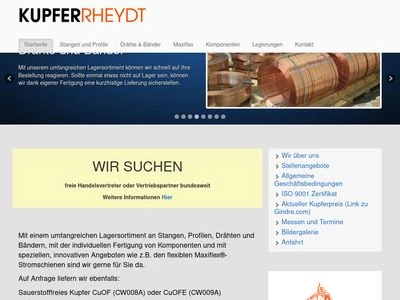 Website von Kupferrheydt GmbH