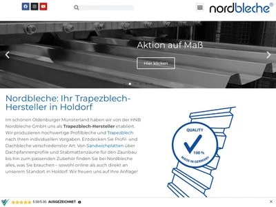 Website von HNB Nordbleche GmbH