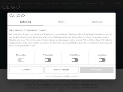 Website von OLIGO Lichttechnik GmbH