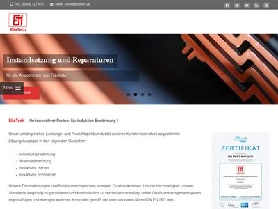 Website von EltaTech Ingenieur- und Simulationsdienstleistungen GmbH