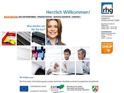 Website von RHG Reprografie-Handelsgesellschaft mbH
