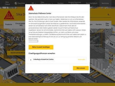 Website von Sika Deutschland GmbH