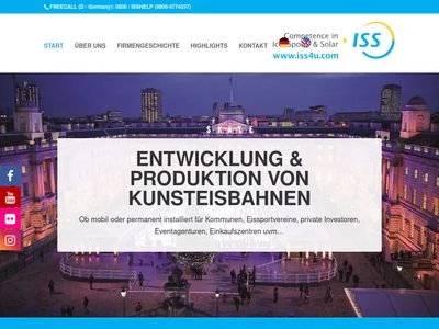 Website von ISS GmbH Ice, Sports & Solar