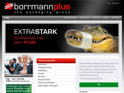 Website von borrmannplus verpackungen GmbH & Co. KG