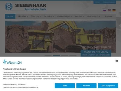 Website von Siebenhaar Antriebstechnik GmbH