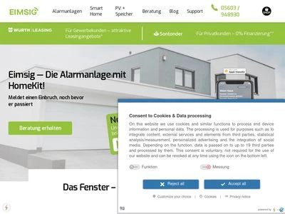 Website von EiMSIG GmbH