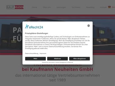 Website von Kaufmann Neuheiten GmbH