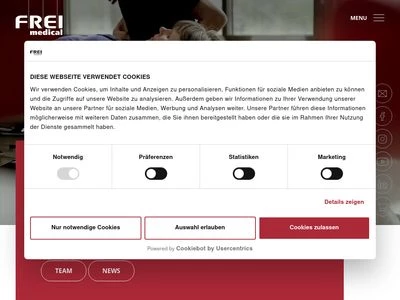Website von FREI medical GmbH