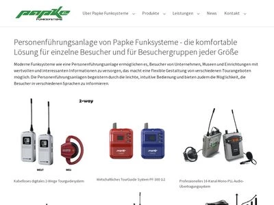Website von Papke Funksysteme GmbH