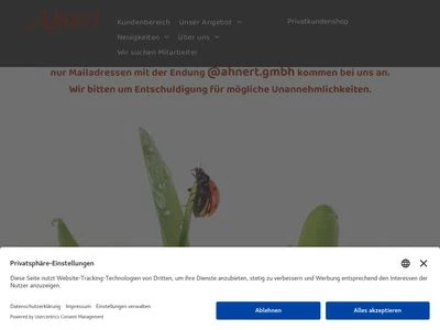 Website von Ahnert GmbH