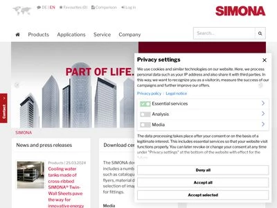Website von SIMONA AG