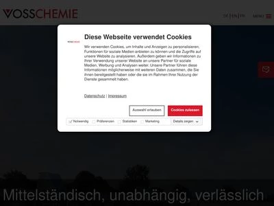 Website von VOSSCHEMIE GmbH