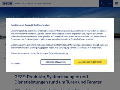 Website von GEZE GmbH