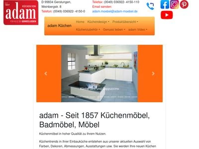 Website von adam Möbelwerk GmbH