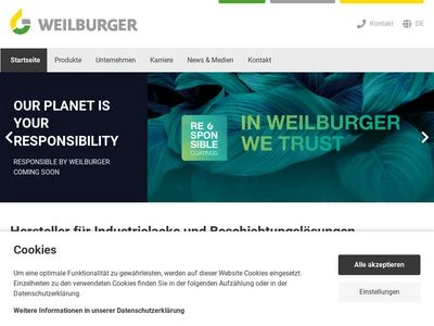 Website von GREBE Holding GmbH