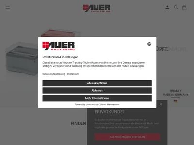Website von Auer Packaging GmbH