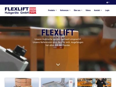Website von FLEXLIFT Hubgeräte GmbH