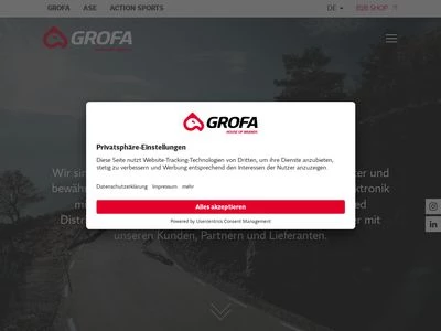 Website von GROFA Action Sports GmbH