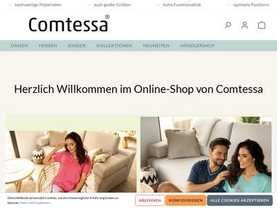 Website von Comtessa Night + Day E. Becker Gmbh & Co. KG Wäschefabrik