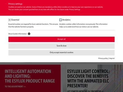 Website von ESYLUX Deutschland GmbH
