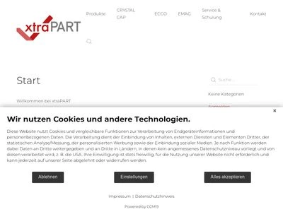 Website von xtraPART GmbH