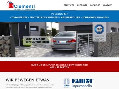 Website von Clemens GmbH Torantriebssysteme