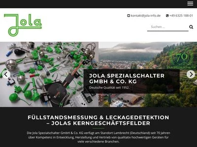 Website von Jola Spezialschalter GmbH & Co. KG
