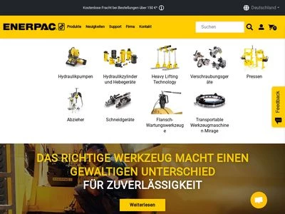 Website von Enerpac GmbH