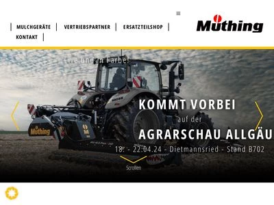 Website von Müthing GmbH & Co. KG Soest