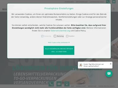 Website von Meier Verpackungen GmbH
