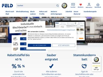 Website von Maschinenbau Feld GmbH