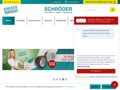 Website von Schröder Folienfabrik & Verpackung GmbH & Co. KG