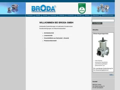 Website von BRODA GmbH