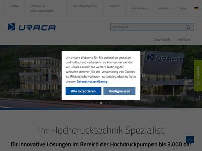 Website von URA­CA GmbH & Co. KG