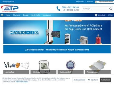 Website von ATP Messtechnik GmbH