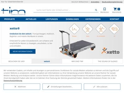 Website von tim tools-in-motion GmbH
