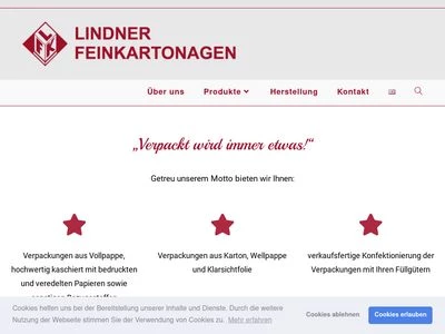 Website von Lindner Feinkartonagen GmbH & Co.KG