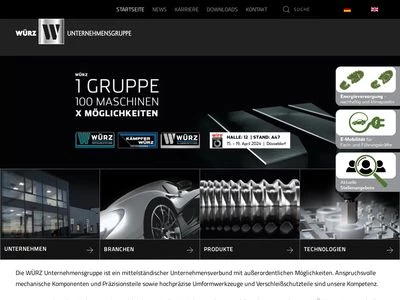 Website von WÜRZ Fertigungstechnik GmbH