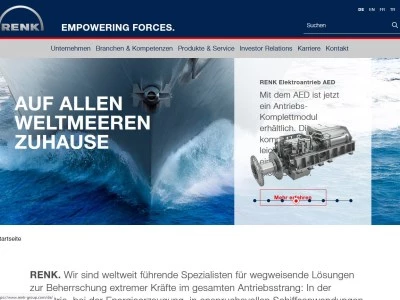 Website von RENK GmbH Werk Rheine