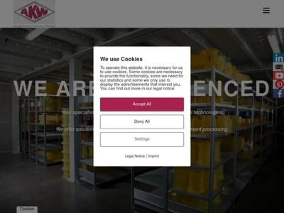 Website von AKW Apparate + Verfahren GmbH